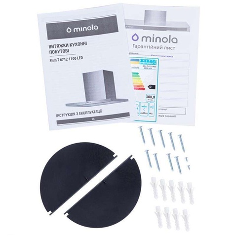 Витяжка кухонна Minolta Slim T 6712 WH 1100 LED