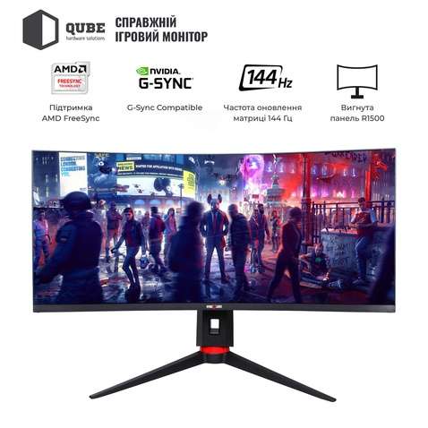 Монітор QUBE 34" Overlord C34UQ144 Black