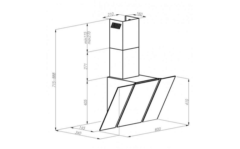Витяжка  PERFELLI DN 6511 BL