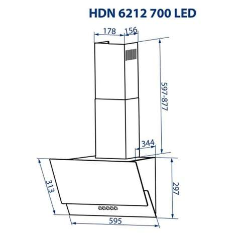 Витяжка  MINOLA MTL 6212 BL 700 LED
