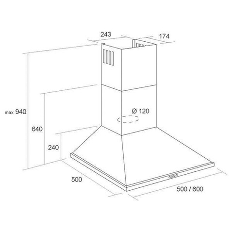 Витяжка PYRAMIDA KH 60 WH