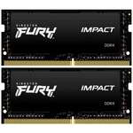 Оперативна пам'ять SO-DIMM 2x32GB/3200 DDR4 Kingston Fury Impact (KF432S20IBK2/64)