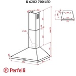 Витяжка Perfelli K 6202 I 700 LED