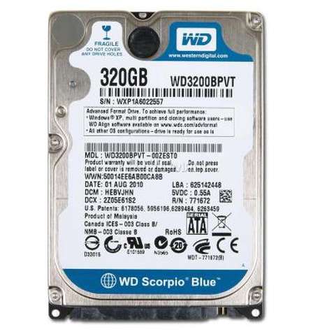 Жорсткий диск для ноутбука WD 2.5" 320GB (#WD3200BPVT#)