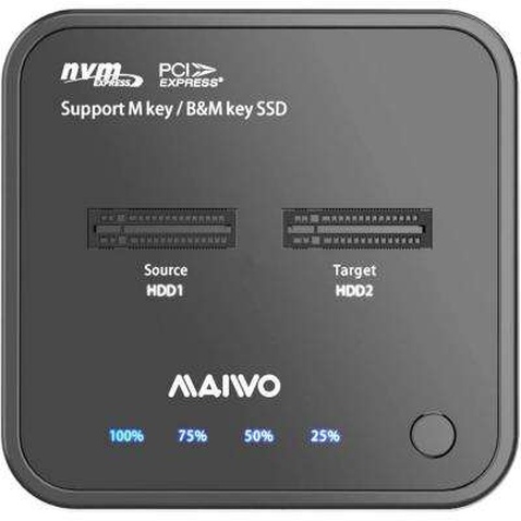 Док-станція Maiwo 2*NVMe M.2 SSD Key M/B+M USB 3.1 Gen2 Type-C (K3016P)