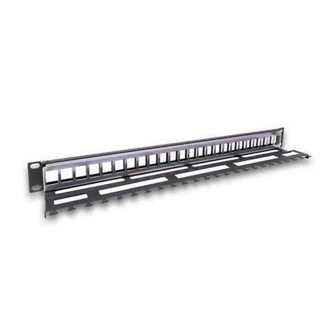 Патч-панель LEGRAND 19" 1U для 24-х модулей Keystone, c пластиковим органайзером (632791)