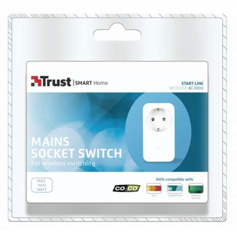 Вимикач бездротовий Trust AC-1000 Wall socket switch (<1000W) (71002)