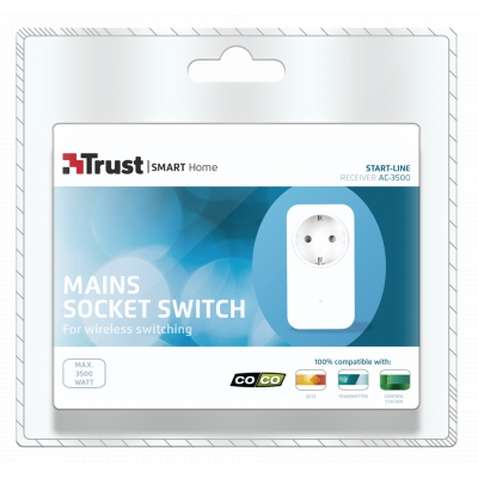 Вимикач бездротовий Trust AC-3500 Wall socket switch (<3500W) (71008)