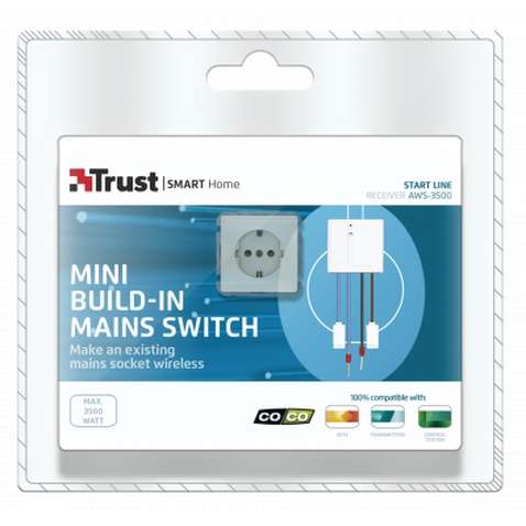 Вимикач бездротовий Trust AWS-3500 Mini build-in socket switch (<3500W) (71100)