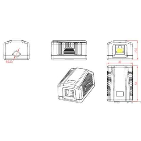 Розетка мережева Cablexpert RJ45x1 UTP, cat.5e (NCAC-1U5E-01)