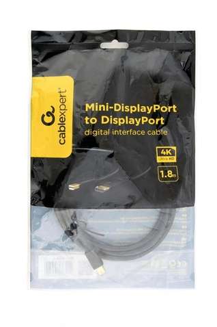 Кабель DisplayPort Cablexpert (CCP-mDP2-6), MiniDisplayPort-DisplayPort, 1.8м, чорний