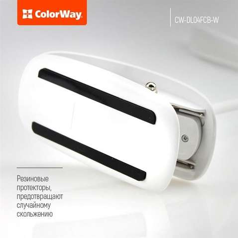 Лампа настільна  LED ColorWay Flexible &amp; Clip з вбудованим акумулятором White