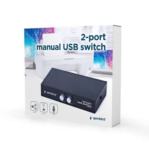 Концентратор Gembird 2 Port USB 2.0 PC to Scanner Printer Sharing Switch Box (DSU-21)