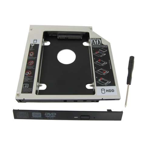Фрейм-перехідник HDD/SSD 2.5" для ноутбука Maiwo NSTOR-12, 12.7mm, SATA3, Aluminium
