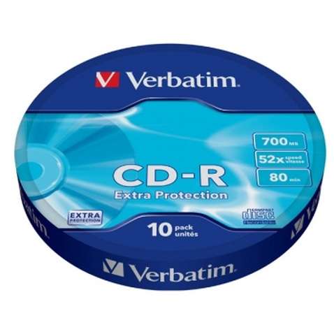 Диски CD-R  Verbatim 700Mb 52x Spindle Packaging 10шт (43725)