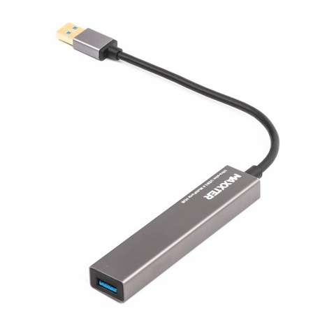 Концентратор  Maxxter USB 3.0 Type-A 4 ports grey (HU3A-4P-02)