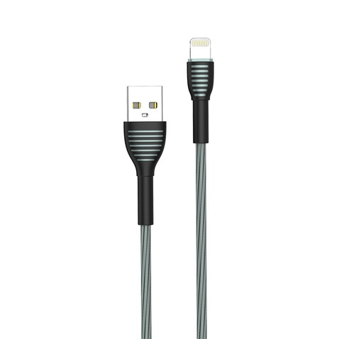 Кабель  1m USB 2.0 / Lightning Colorway (CW-CBUL041-GR) (braided cloth) Grey