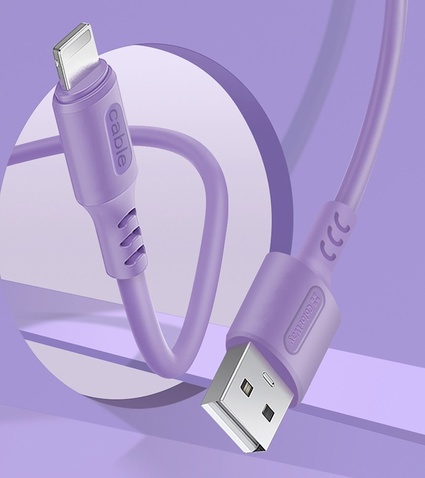 Кабель  1m USB 2.0 / Lightning Colorway (CW-CBUL044-PU) (soft silicone) 2.4А Purple