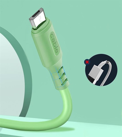 Кабель  ColorWay USB-microUSB, soft silicone, 2.4А, 1м, Green (CW-CBUM042-GR)