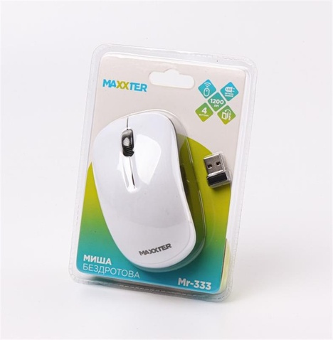 Мишка бездротова Maxxter Mr-333-W White USB