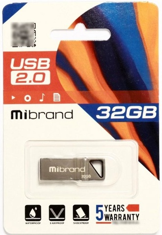 USB Flash 32Gb USB 2.0 Mibrand Stingray Grey (MI2.0/ST32U5G)