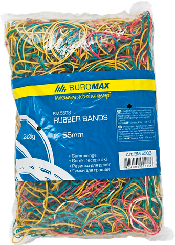 Гумки для грошей BUROMAX JOBMAX assorted colors, 200г (BM.5503)