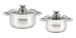 Набір посуду  Holmer Tasty Life (CS-1452-SS) 4 предмети (Кастрюля 2л /3,8л, 2 кришки)
