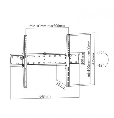 Кріплення настінне Gembird WM-70T-02 37"-70" похиле