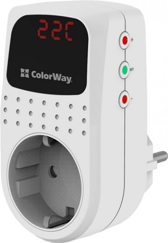 Реле напруги  ColorWay DS2 (16A/3680W) 150V-210V/230V-280V white CW-VR16-02D БОНУС!