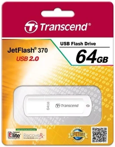 USB Flash 64Gb USB 2.0 Transcend JetFlash 370 (TS64GJF370) White