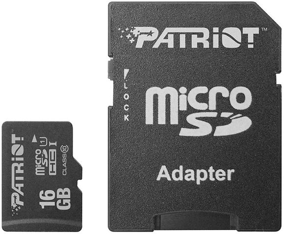 MicroSDHC 16GB Patriot Class 10 (PSF16GMCSDHC10) + SD адаптер