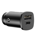 Автомобільний зарядний пристрій  Baseus Square Metal 30W PPS USB Type C Quick Charge 4.0 (CCALL-AS01)