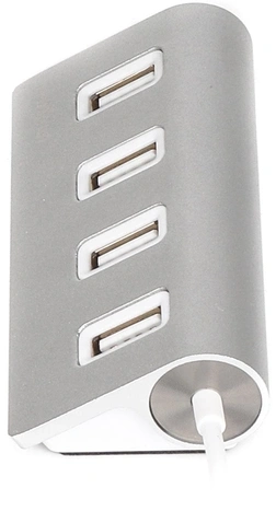 USB концентратор (Hub) Maxxter 2.0 4 порти метал, серіблястий (HU2A-4P-01)