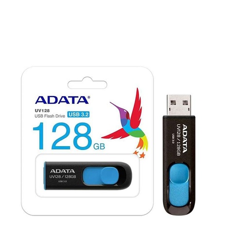 Флеш-накопичувач A-DATA USB 3.2 UV 128 128Gb Black/Blue AUV128-128G-RBE