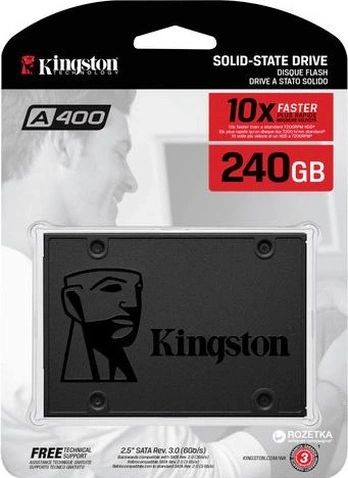 Накопичувач 2.5" SSD 240GB Kingston A400 (SA400S37/240G)