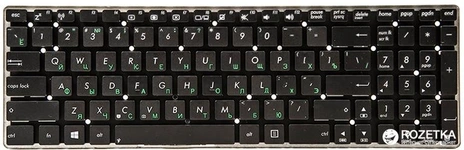 Клавіатура ASUS (K55, K75A, K75VD, K75VJ, K75VM, U57) rus, black, без фрейма