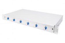 Оптична панель  DIGITUS 19' 1U, 6xLC duplex, incl, Splice Cass, OS2 Color Pigtails, Adapter DN-96330/