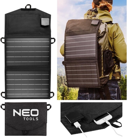 Портативний зарядний пристрій сонячна панель  Neo Tools