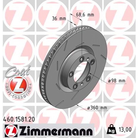Гальмівний диск  ZIMMERMANN