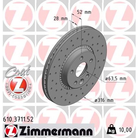 Гальмівний диск  ZIMMERMANN