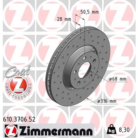 Гальмівний диск  ZIMMERMANN
