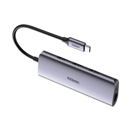 Концентратор  Ugreen 3xUSB 3.0 + RJ45 1000M Ethernet, Gray (60718)