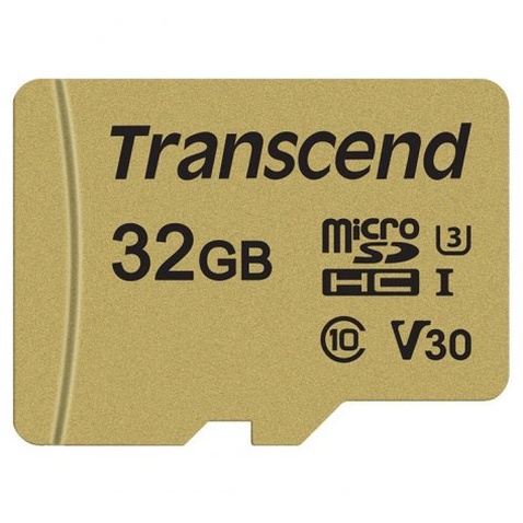 Карта пам'яті microSDHC Transcend 32GB class 10 UHS-I U3 V30 (TS32GUSD500S)