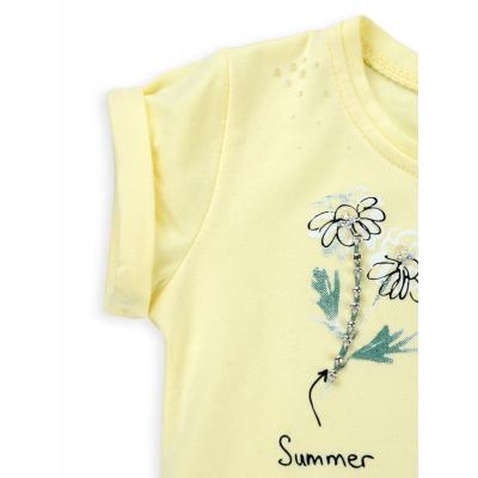 Футболка дитяча Haknur з квіточками і намистинками (5699--98G-yellow)