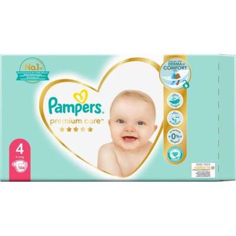 Підгузок Pampers Premium Care Maxi Розмір 4 (9-14 кг) 104 (4015400465447)