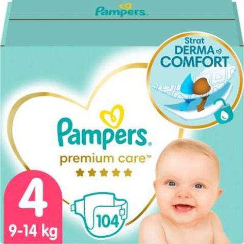 Підгузок Pampers Premium Care Maxi Розмір 4 (9-14 кг) 104 (4015400465447)