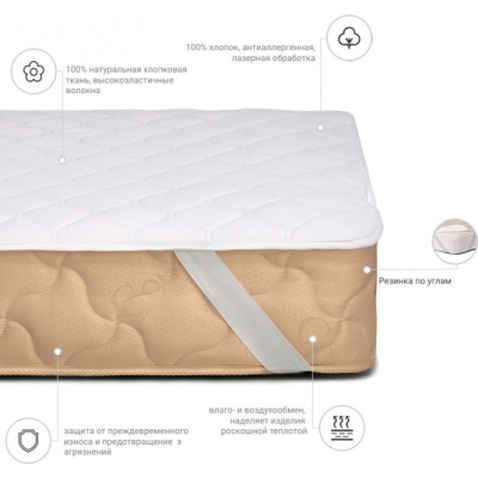 Наматрацник MirSon 950 Natural Line Стандарт Eco 120x200 (2200000836984)