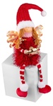 Новорічна фігурка  Novogod`ko Дівчинка Янгол в червоному, 58 см, LED крильця, сидить (974639)