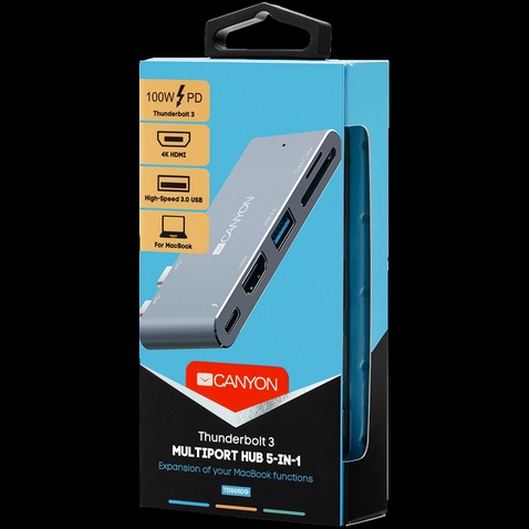 USB-хаб  Canyon 5in1 DS-5 Dark Gray (CNS-TDS05DG)