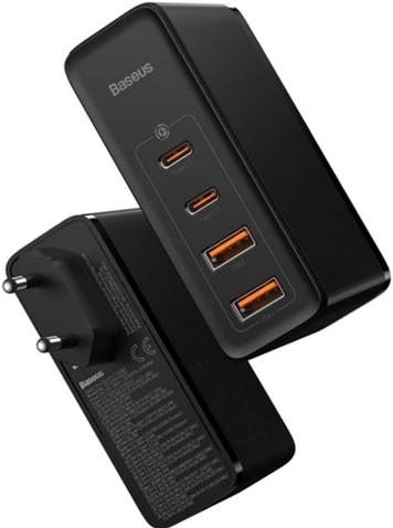 Зарядний пристрій Baseus GaN2 Pro Quick Charger 2C+2U (2xUSB-C+2xUSB-A) 100W Black (CCGAN2